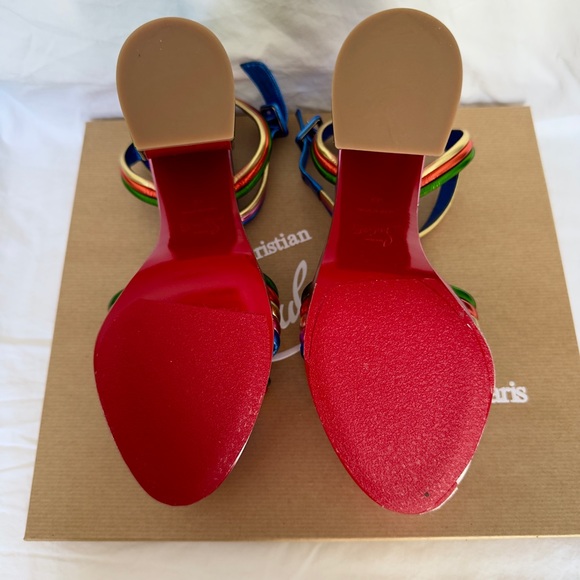 Christian Louboutin Manola Disco Leather Platform Sandals 120 - Picture 5 of 10